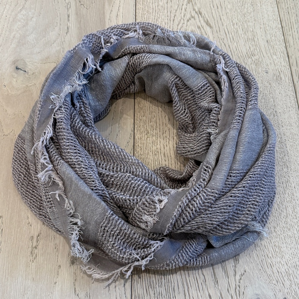 Express Metallic Infinity Wrap Scarf